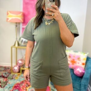 Olive Green Women's Romper